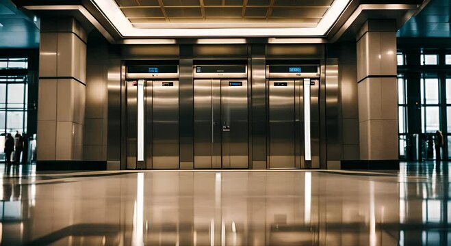 Elevator in the subway station.
