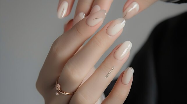 Minimal korean nails dea art design : Generative AI