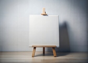 Plain white canvas ready for painting or artistic projects, ideal for artists to create and express their creativity, blank canvas mockup, Copy Space