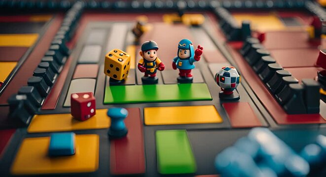 Children's board game at home.