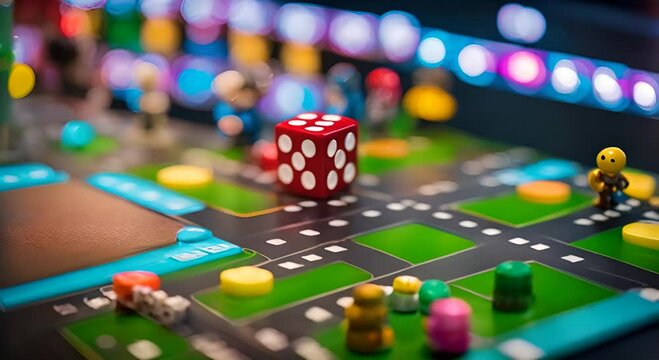 Children's board game at home.