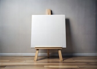 Plain white canvas ready for painting or artistic projects, ideal for artists to create and express their creativity, blank canvas mockup, Copy Space