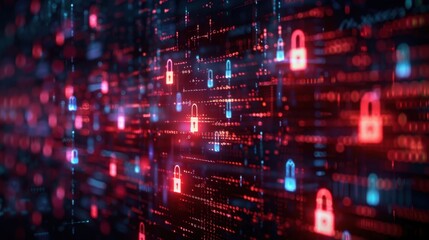 Obraz premium Ransomware protection software, featuring threat detection and recovery interface, in a corporate network, emphasizing data recovery. 