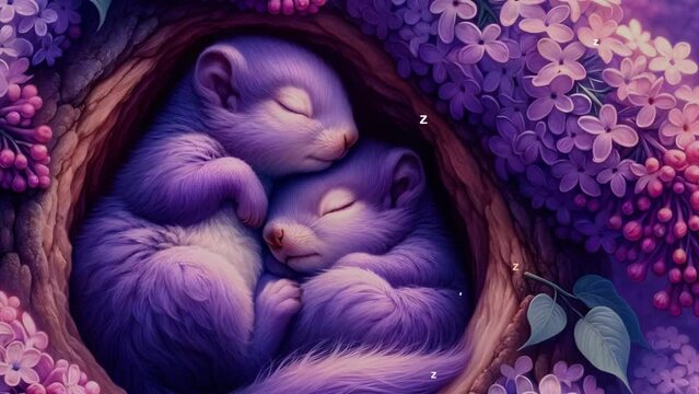 6 seconds of cute baby squirrel babies sleeping napping in nest and Zs flying out HD video 1920 1080 no audio no sound