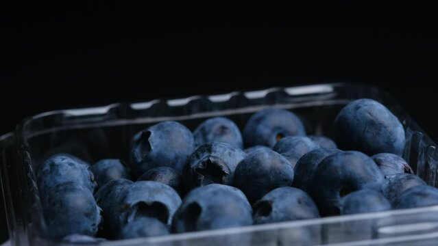blueberry berries close-up macro video