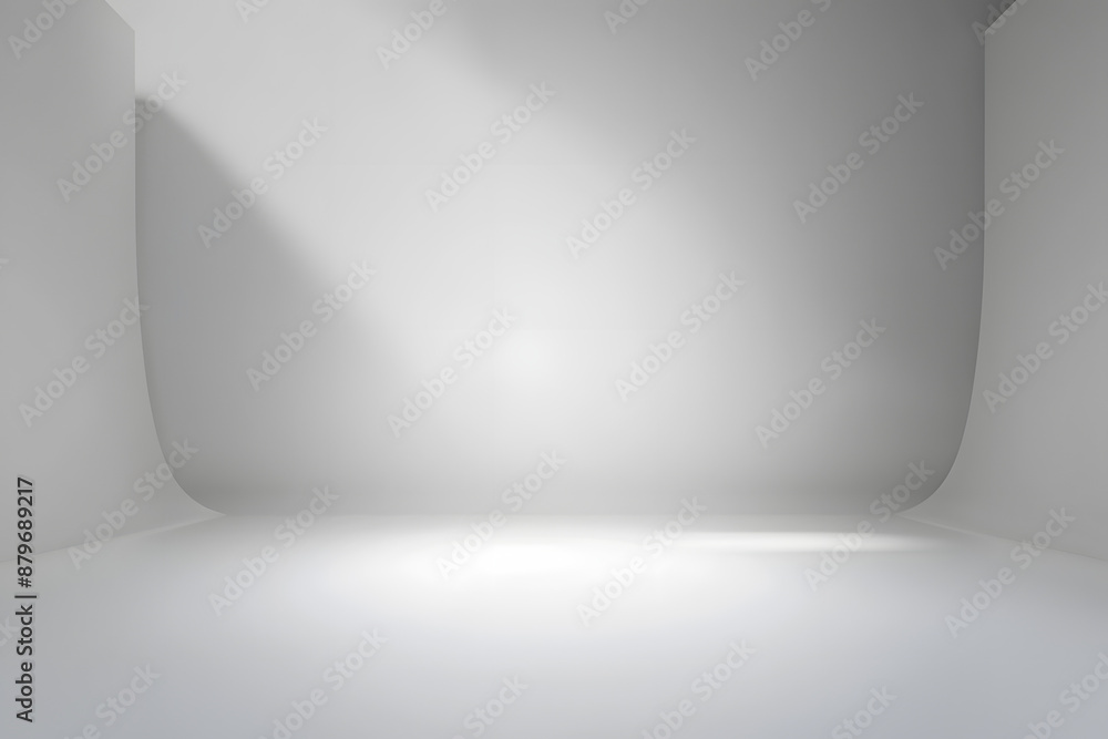 Poster abstract empty white and gray gradient soft light background of studio room for art work design.