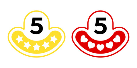 5 stars and hearts product rating