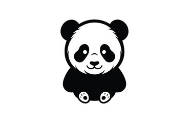  Panda kid silhouette vector