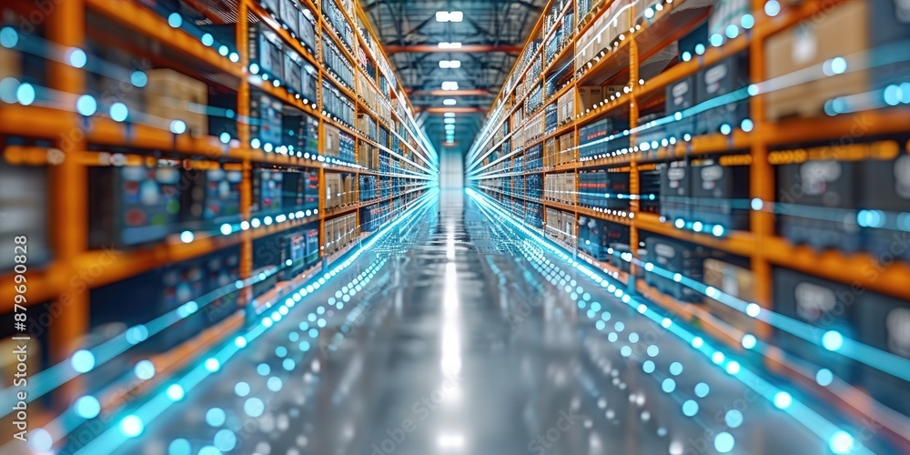Poster system for smart warehouse management using iot technology to identify package picking and delivery,