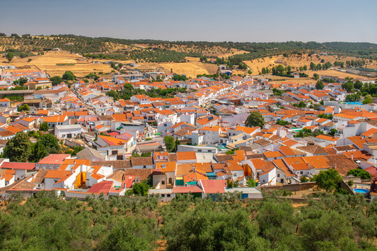 Scenic View Of Alanis De La Sierra From The Castle