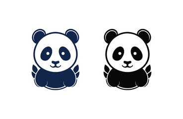 Panda kid silhouette vector illustration design