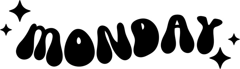 Monday Funky Bubble Text