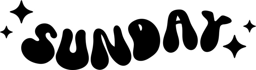 Sunday Funky Bubble Text