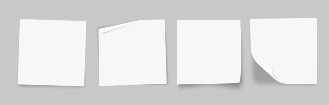 paper squares white tags realistic with shadow