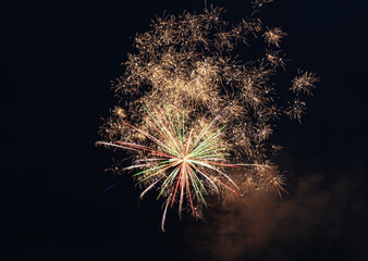 Fireworks Display In Martensville, Saskatchewan For Canada Day.