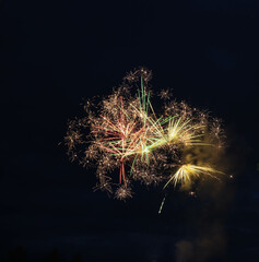 Fireworks Display In Martensville, Saskatchewan For Canada Day.