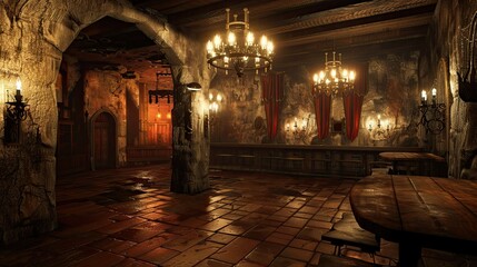 Fototapeta premium Western Architecture. AI generated art illustration.