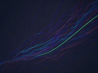 Abstract futuristic background with red blue glowing neon moving high speed wave lines and bokeh lights. Data transfer concept Fantastic wallpaper. Generative AI	
