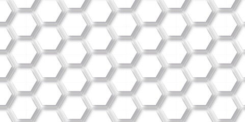 Abstract background with hexagon, modern abstract vector polygonal pattern. Futuristic abstract honeycomb technology white background. Luxury white hexagon pattern.