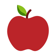 Red apple icon with green leaf