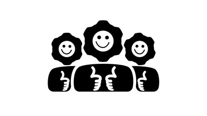 teamwork icon, black isolated silhouette