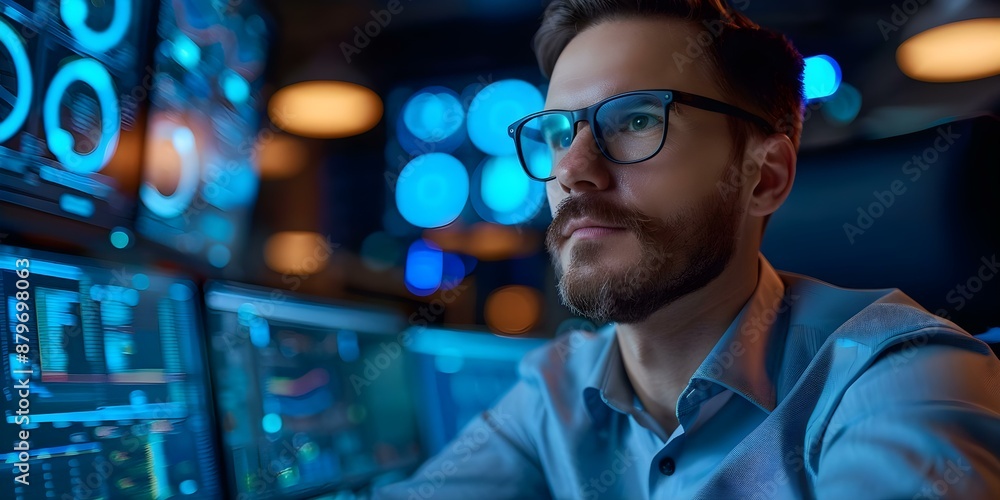 Poster implementing secure vpn for remote employees to enhance cybersecurity defense. concept cybersecurity