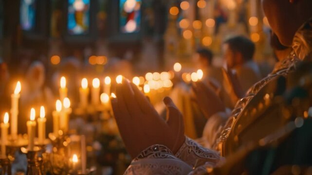 A sign of the strength of faith and the constant presence of God or Jesus Christ, human hands are raised to heaven and their fingers extended in prayer.