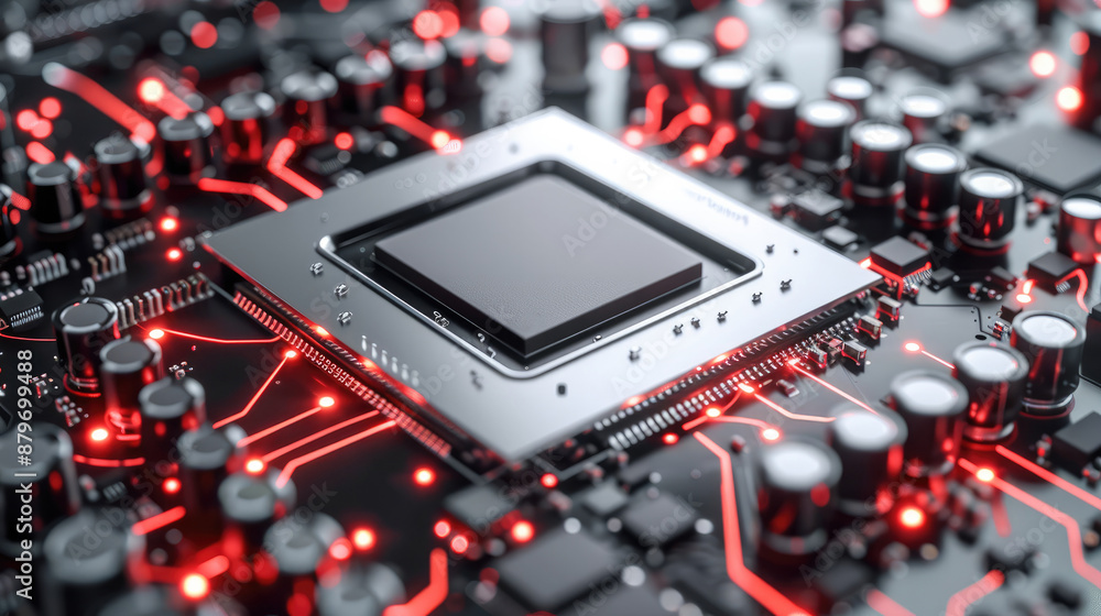 Leinwandbilder innovative heat sink design for a powerful computer processor, highlighting efficiency and optimal p