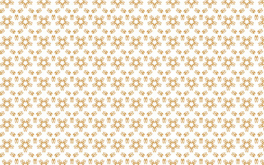 Golden vector floral seamless pattern. Abstract luxury geometric ornamental texture with small flower silhouettes. Gold and white simple ornament in oriental style.