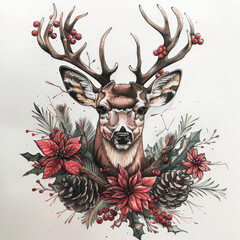 deer, animal, vector, illustration, reindeer, wild, christmas, silhouette, antler, mammal, head, nature, wildlife, stag, elk, cartoon, horn, animals, design, sketch, antelope, drawing, moose, icon, fo