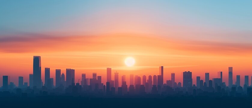 Development, modern cityscape under construction, innovative architecture