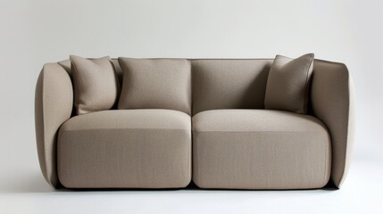 Fototapeta premium A contemporary two-seater sofa with sleek lines and fabric upholstery