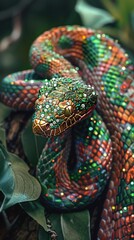 Travel through wild Australia with a majestic snake companion adorned with glittering gems