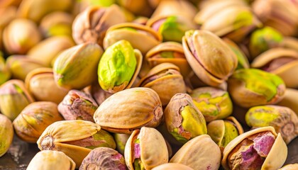 Fresh pistachio nuts close-up capturing vibrant colors and natural texture