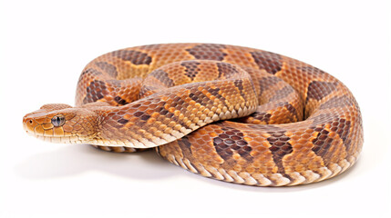 Obraz premium Brown and black patterned snake coiled. 