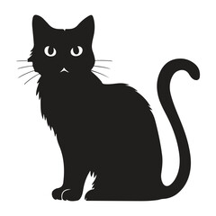 A Beautiful Cat in silhouette vector illustration