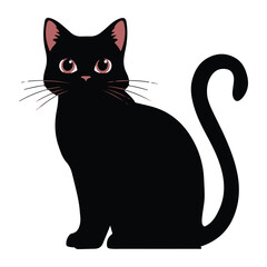 A Beautiful Cat in silhouette vector illustration