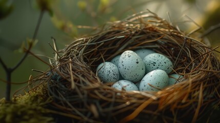 Obraz premium Detailed view of a kingfisher’s nest with smooth, white eggs