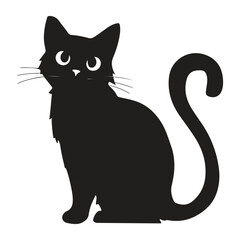 A Beautiful Cat in silhouette vector illustration