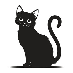 A Beautiful Cat in silhouette vector illustration