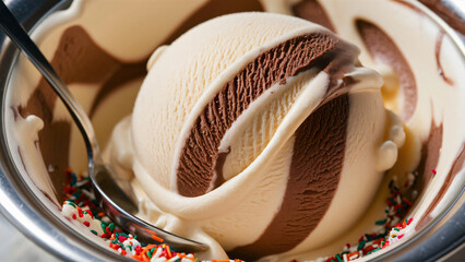 vanilla cream with chocolate