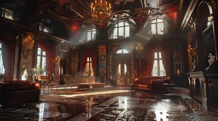 Sky Castles. AI generated art illustration.