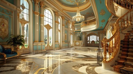 Obraz premium Sky Castles. AI generated art illustration.