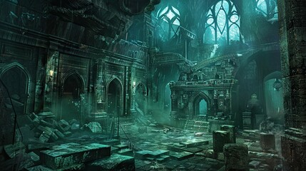 Obraz premium Untouched Antiquity Realms. AI generated art illustration.