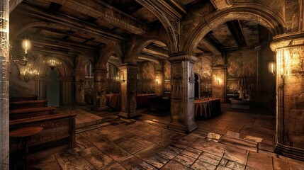 Fototapeta premium Untouched Antiquity Realms. AI generated art illustration.