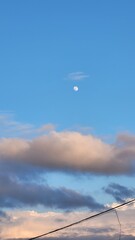 Blue sky and moon