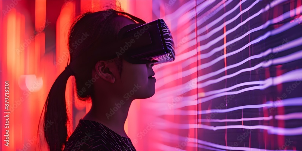 Poster exploring human perception through an art installation merging physical and digital realities with a