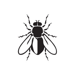 Fly insect vector illustration, Fly icon silhouette vector illustration