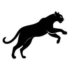 A Panther is jumping vector silhouette 