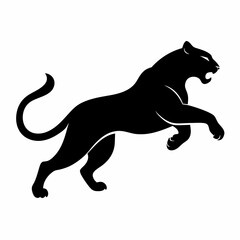 A Panther is jumping vector silhouette 